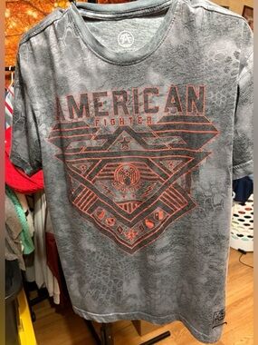 🇺🇸 American Fighter x Buckle Snakeskin Graphic Tee Patriotic Eagle MCM L XXIV 🔥